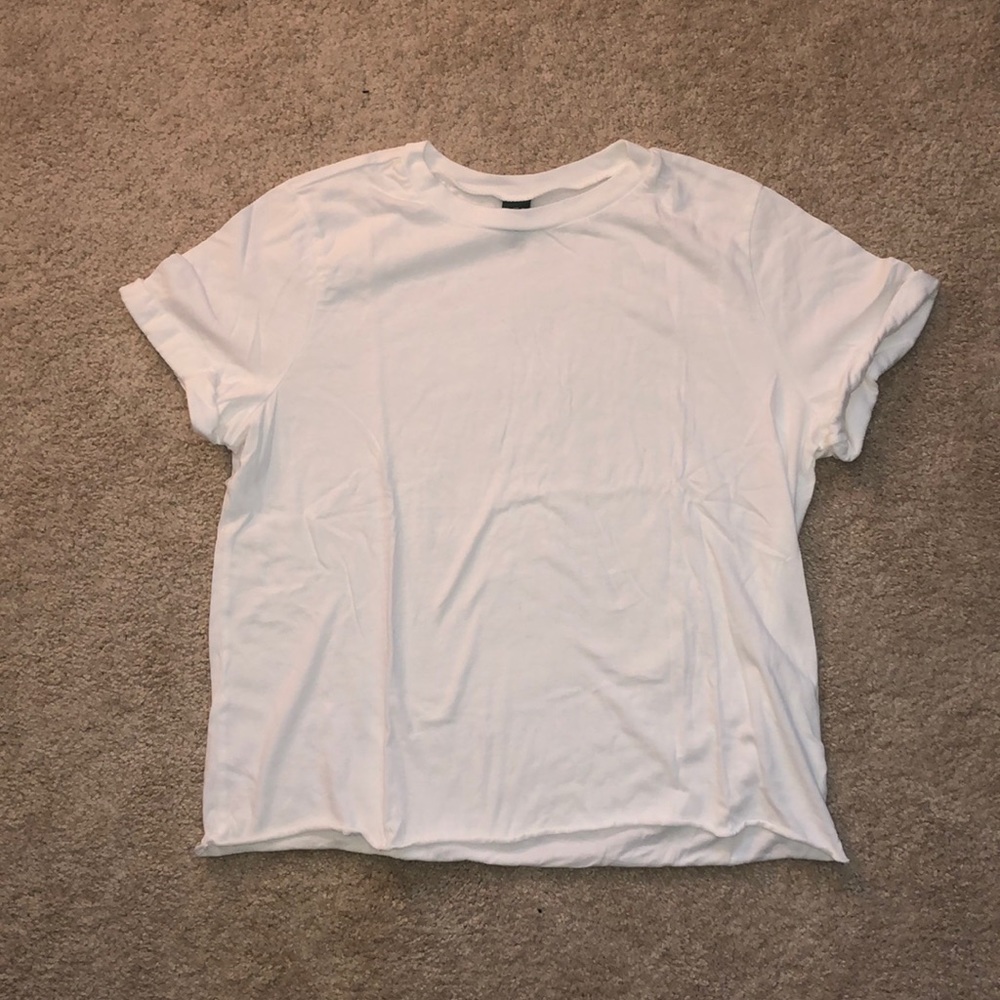 Wild Fable White Cuff Sleeve Crop Top - XL